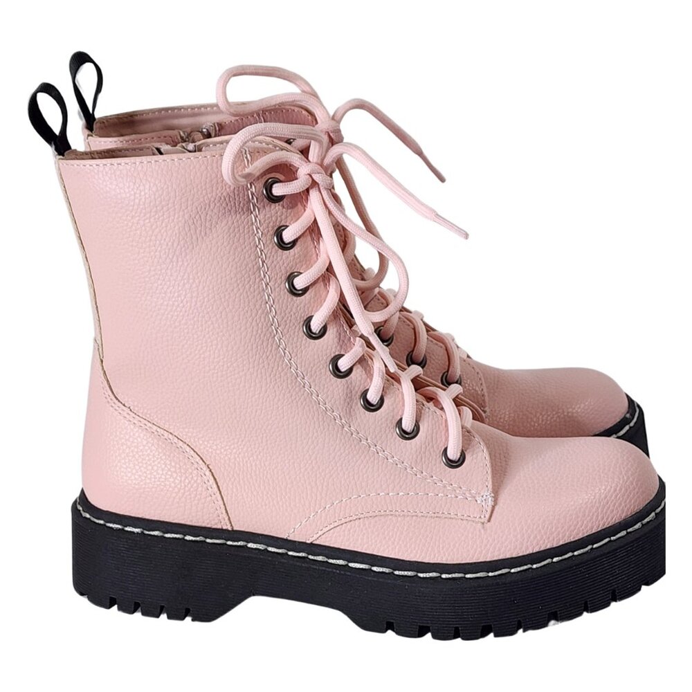 Pink Combat Boots by Mix No. 6   Size 6.5M   New  Never Worn - Picture 6 of 6